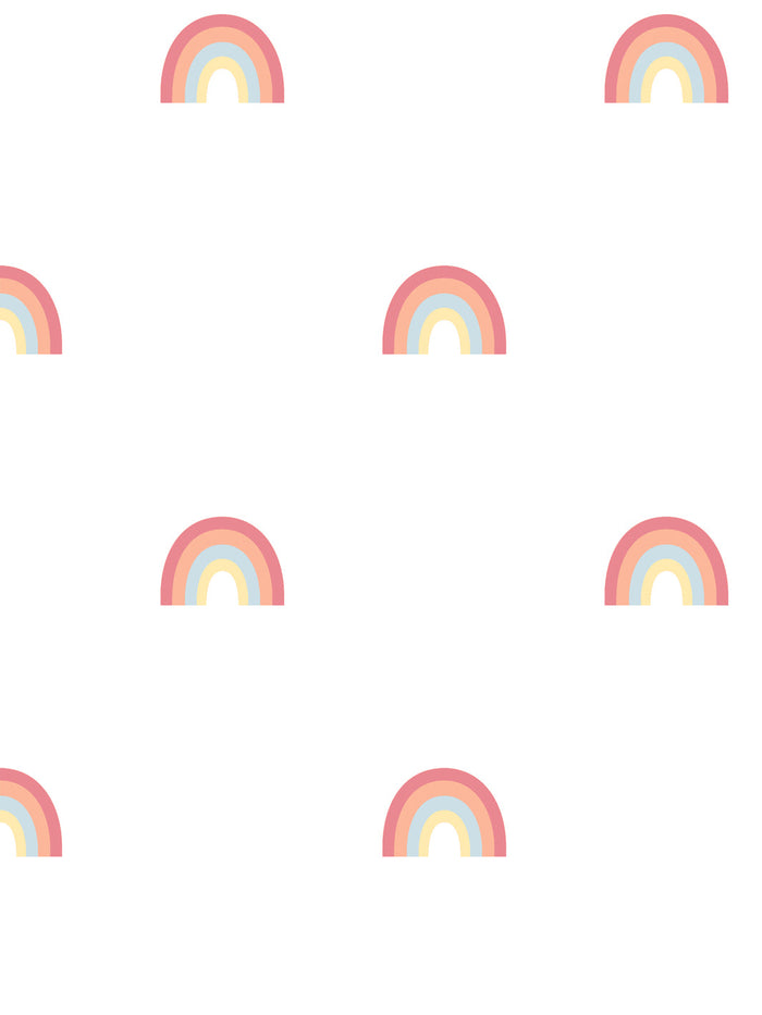'Rainbows' Wallpaper by Meri Meri - Soft Multi