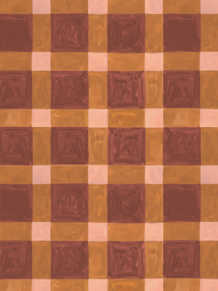 'Riad' Wallpaper in Amber - Design Pattern
