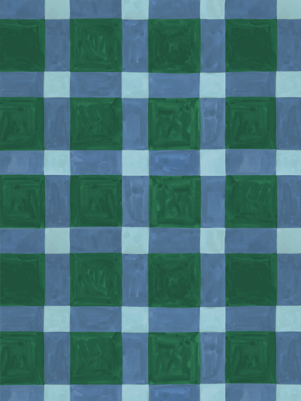 'Riad' Wallpaper in Blue Jade - Design Pattern