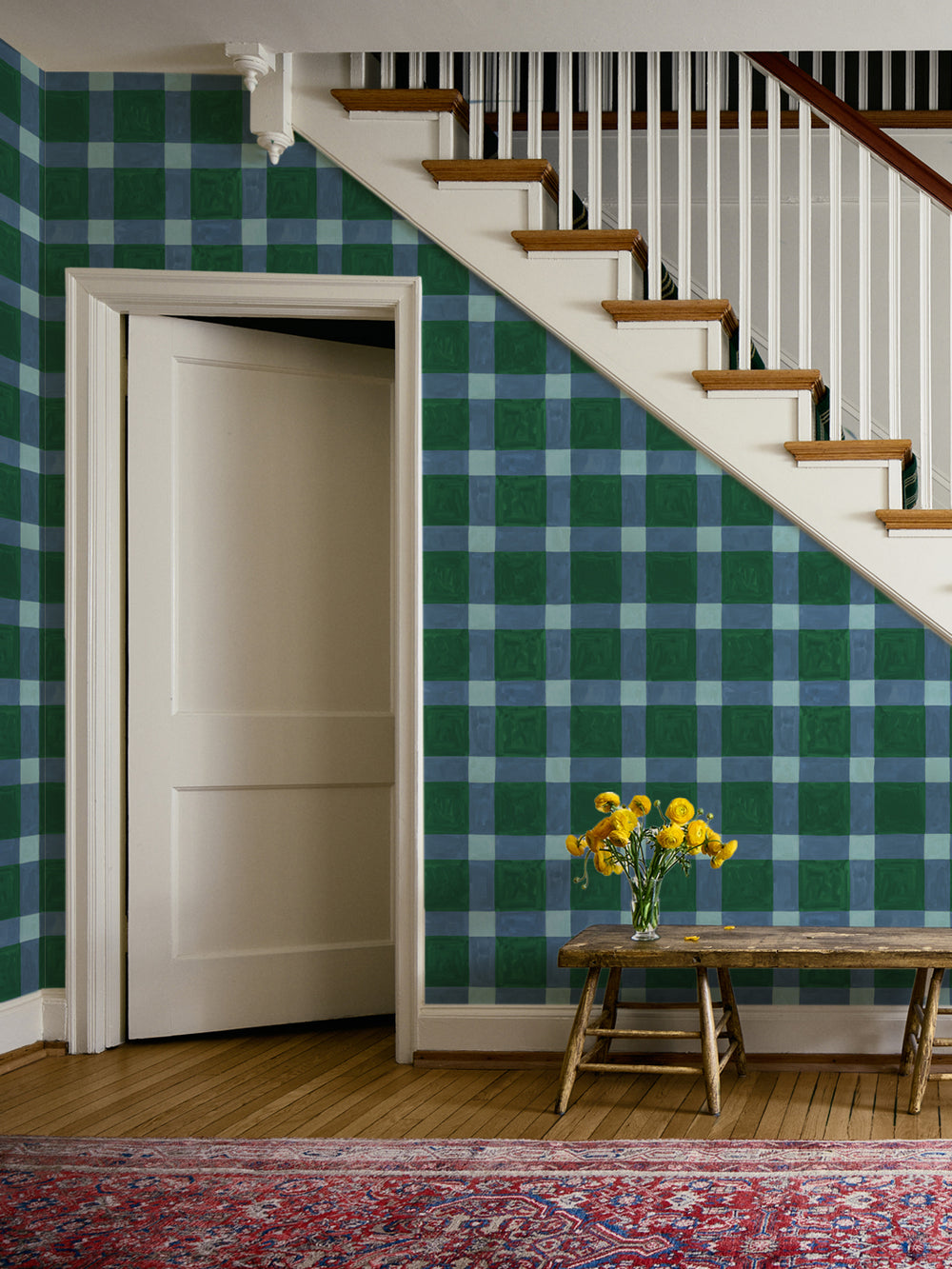 'Riad' Wallpaper in Blue Jade - Room Scene