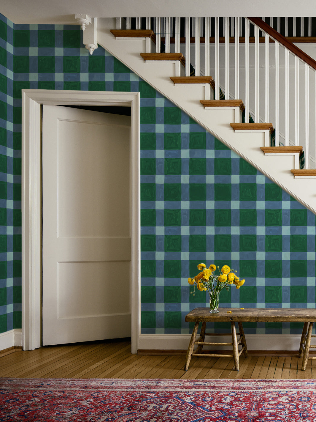 'Riad' Wallpaper in Blue Jade - Room Scene