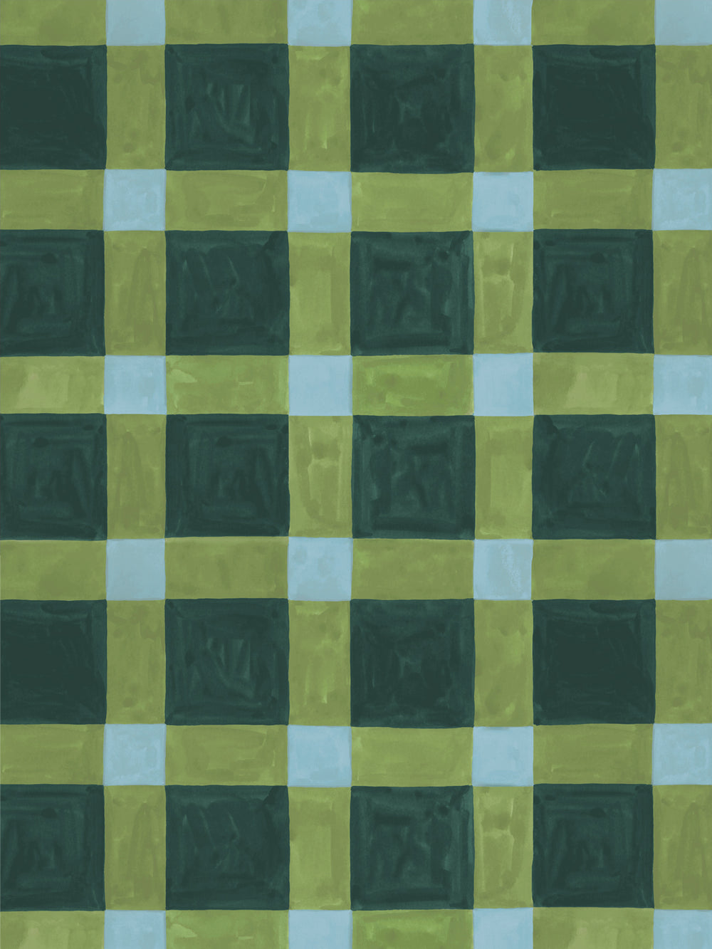 'Riad' Wallpaper in Green Olive - Design Pattern