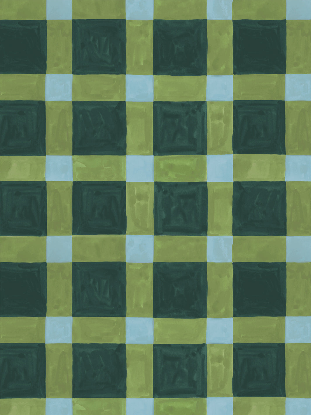 'Riad' Wallpaper in Green Olive - Design Pattern