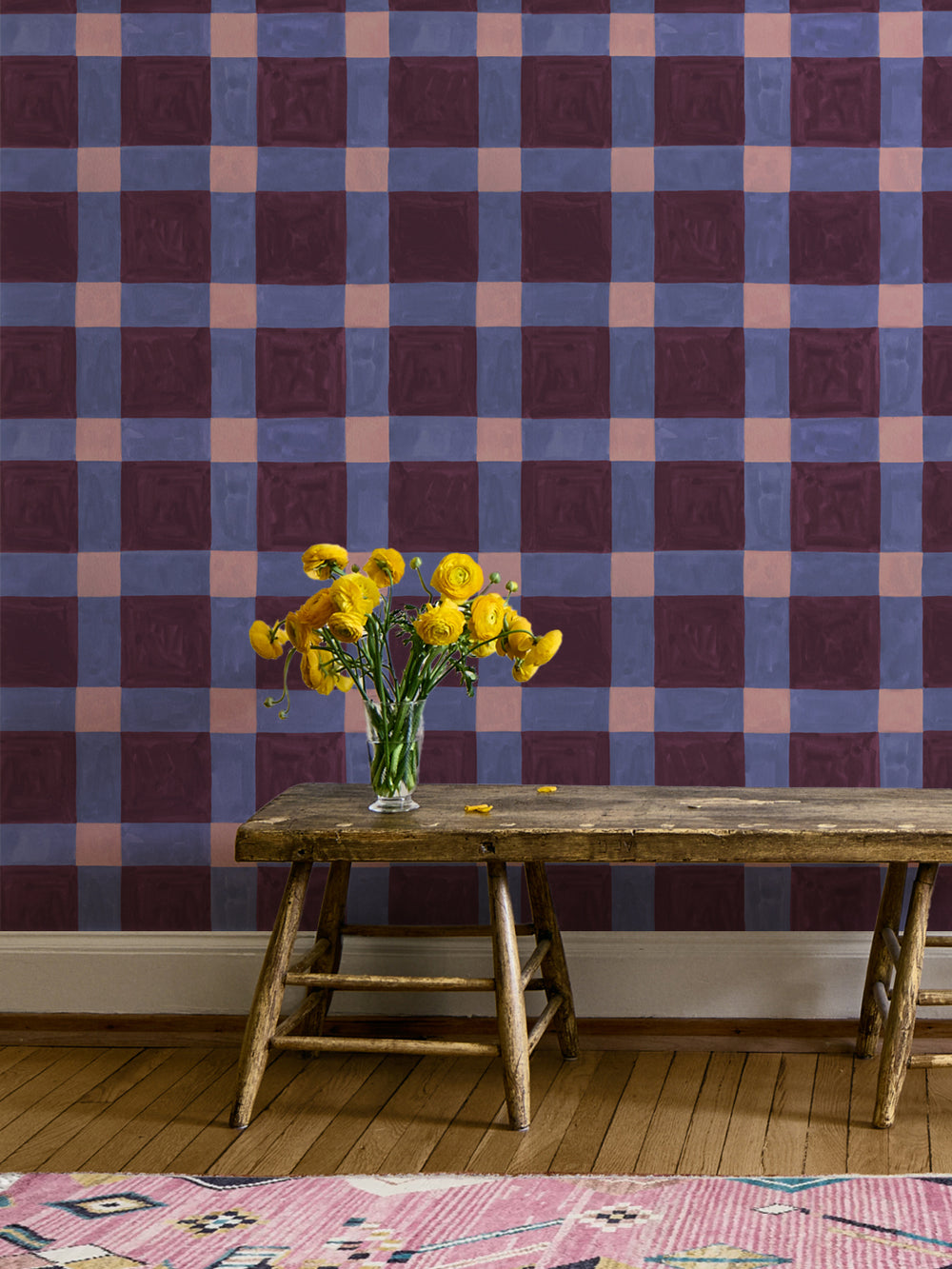 'Riad' Wallpaper in Iris - Room Scene