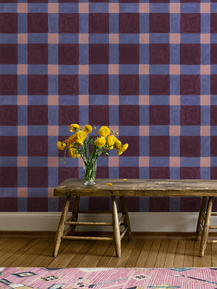 'Riad' Wallpaper in Iris - Room Scene