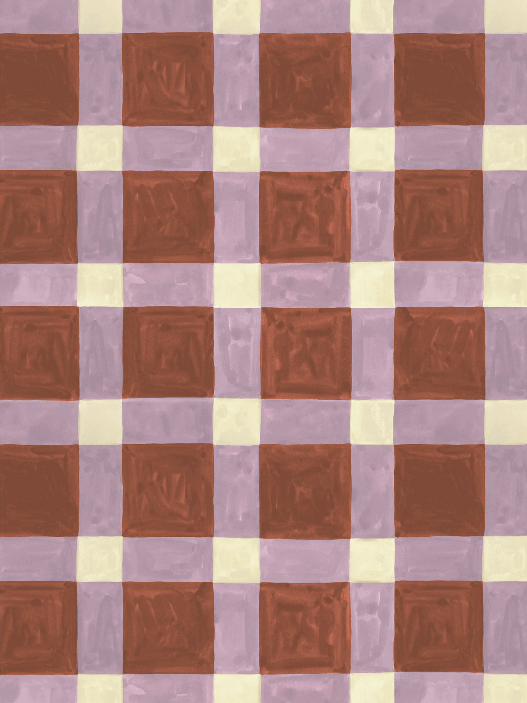 'Riad' Wallpaper in Lilac Terracotta - Design Pattern