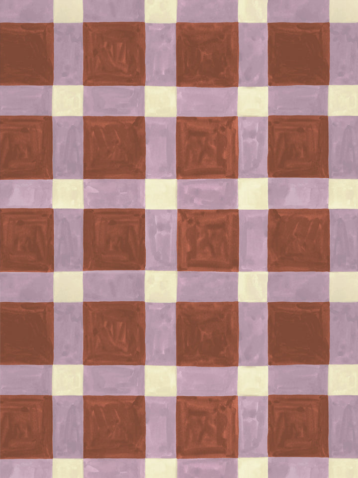 'Riad' Wallpaper in Lilac Terracotta - Design Pattern