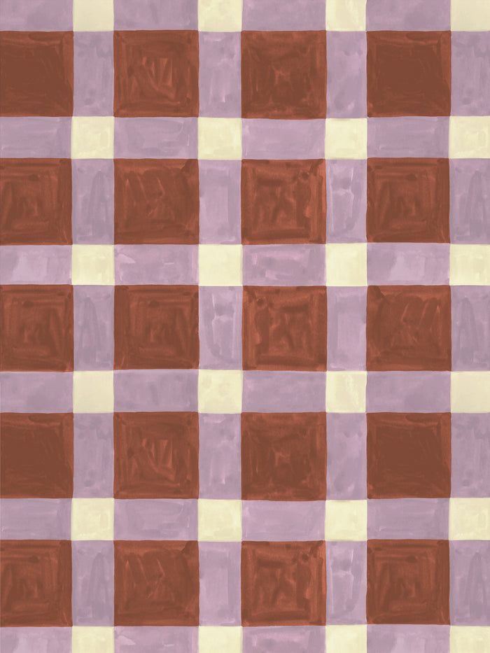 'Riad' Wallpaper by Wallshoppe - Lilac Terracotta