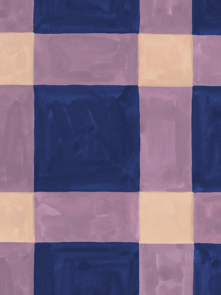 'Riad' Wallpaper in Night Blue - Detail Close-Up