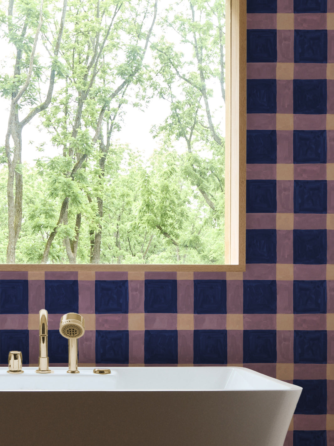 'Riad' Wallpaper in Night Blue - Room Scene
