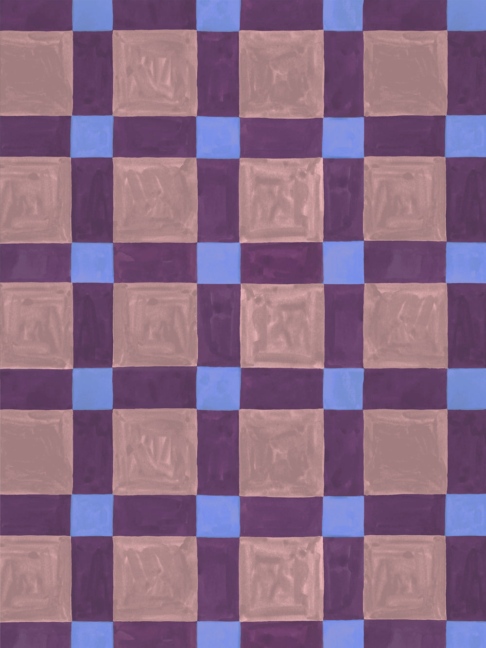 'Riad' Wallpaper in Plum Mauve - Design Pattern