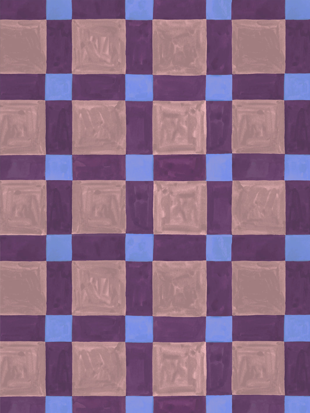'Riad' Wallpaper in Plum Mauve - Design Pattern
