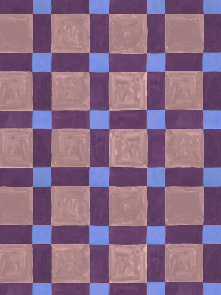 'Riad' Wallpaper in Plum Mauve - Design Pattern