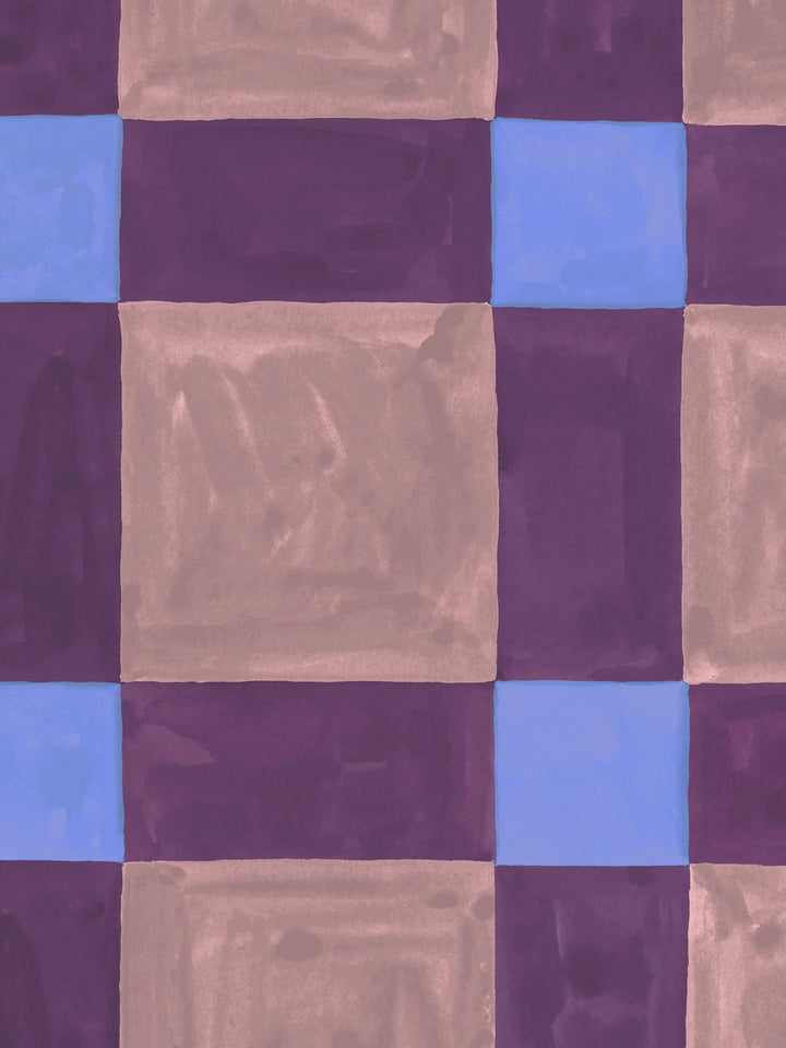 'Riad' Wallpaper in Plum Mauve - Detail Close-Up