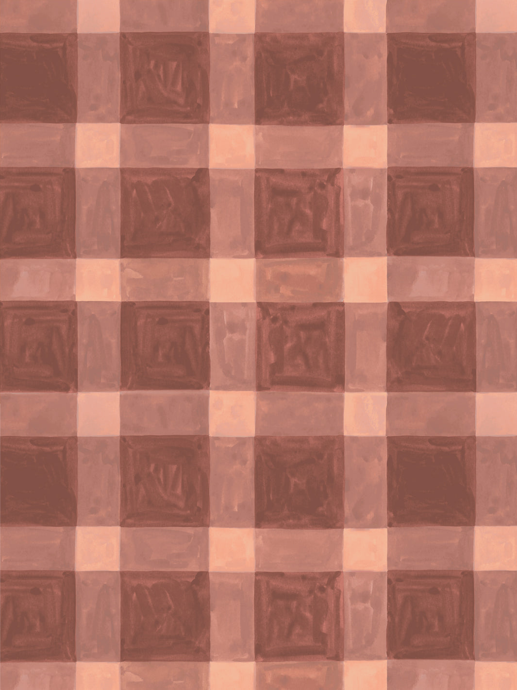 'Riad' Wallpaper in Terra Rose - Design Pattern