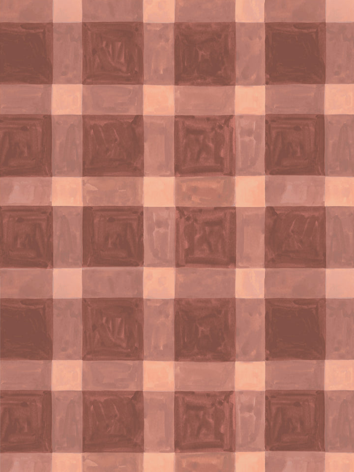 'Riad' Wallpaper in Terra Rose - Design Pattern