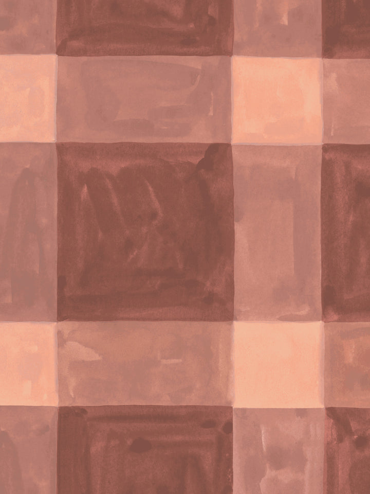 'Riad' Wallpaper in Terra Rose - Detail Close-Up