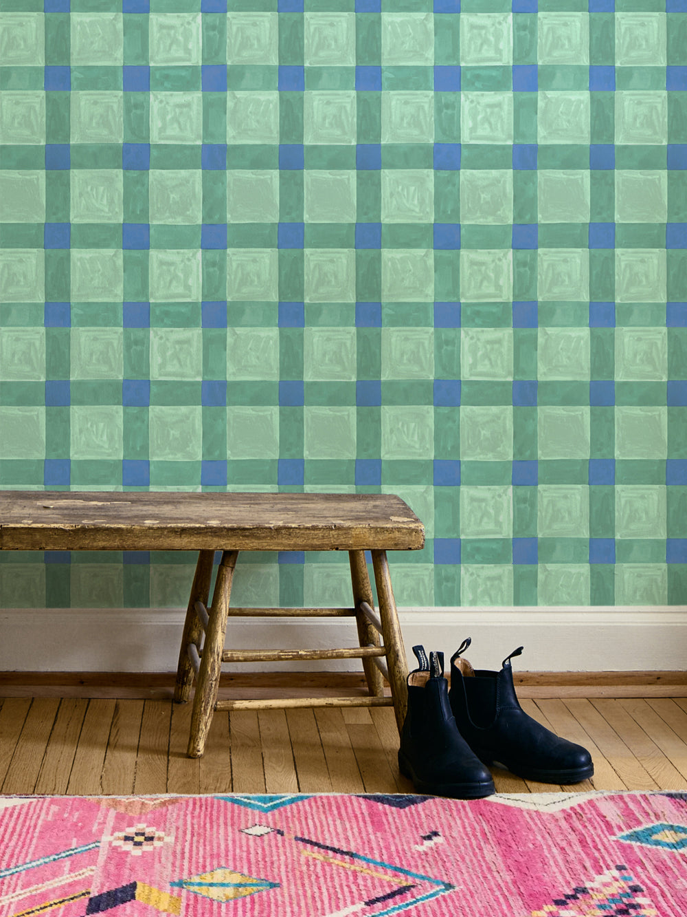 'Riad' Wallpaper in Tidepool - Room Scene