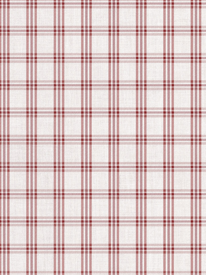 'Rogers Plaid' Linen Fabric by Nathan Turner - Antique Red