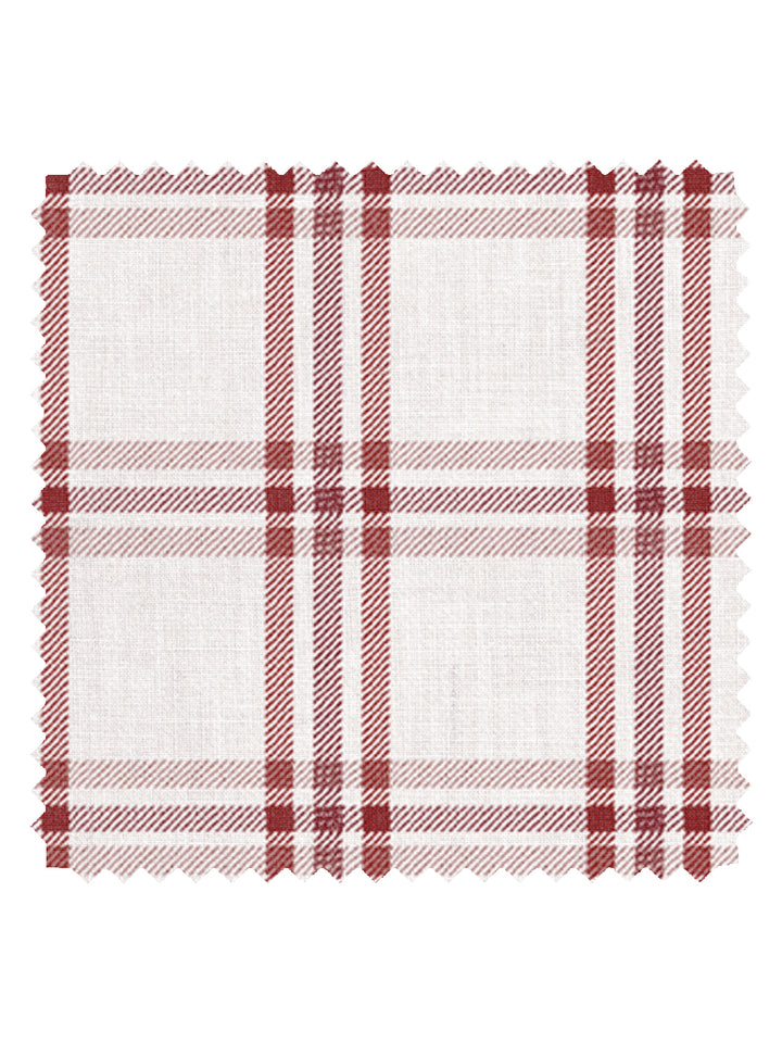 'Rogers Plaid' Linen Fabric by Nathan Turner - Antique Red