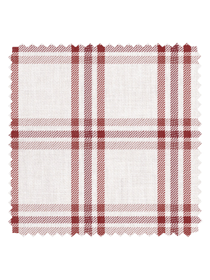 'Rogers Plaid' Linen Fabric by Nathan Turner - Antique Red