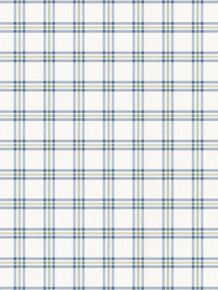 rodgers plaid linen fabric by nathan turner blue green