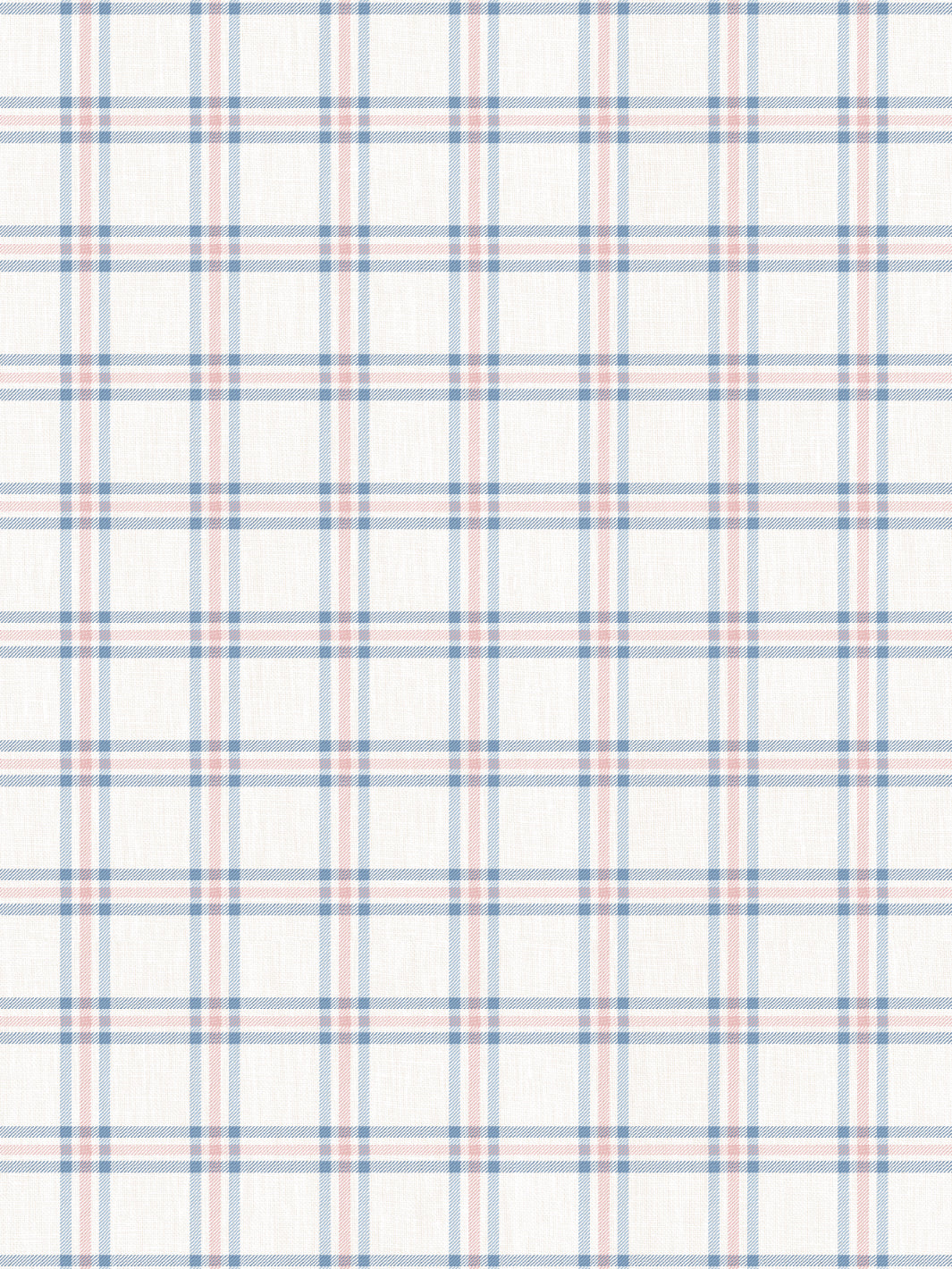 'Rogers Plaid' Linen Fabric by Nathan Turner - Blue Pink