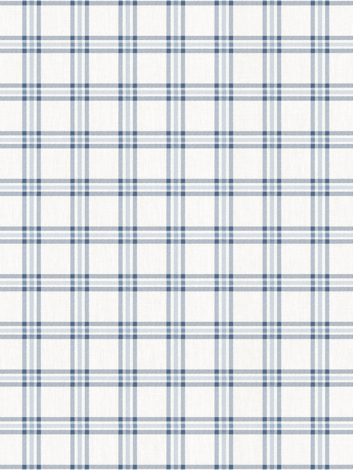rodgers plaid linen fabric by nathan turner blue