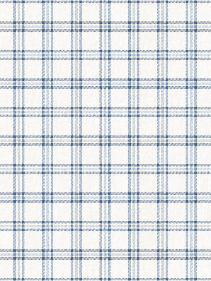 rodgers plaid linen fabric by nathan turner blue
