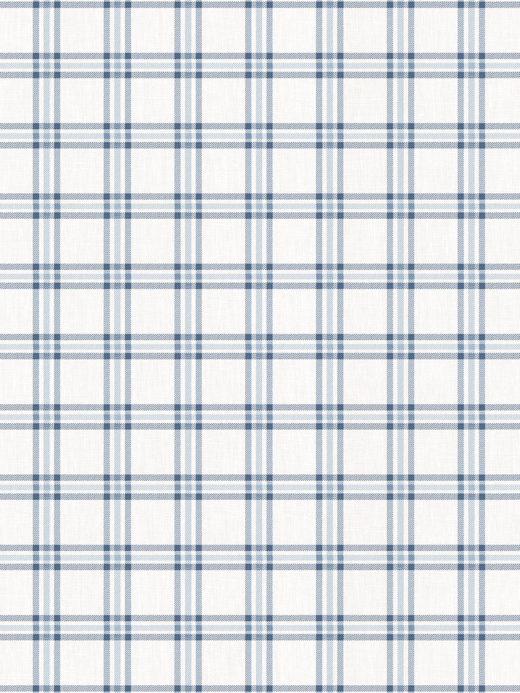 'Rogers Plaid' Linen Fabric by Nathan Turner - Blue