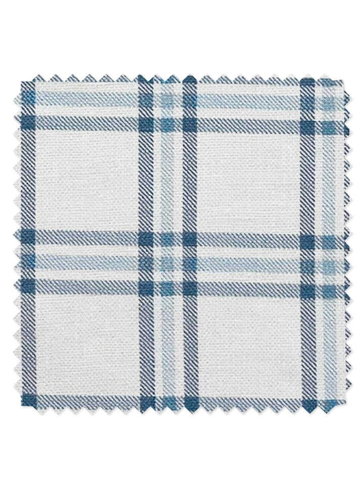 rodgers plaid linen fabric by nathan turner blue