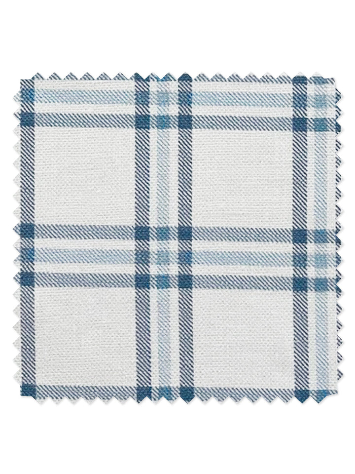 rodgers plaid linen fabric by nathan turner blue