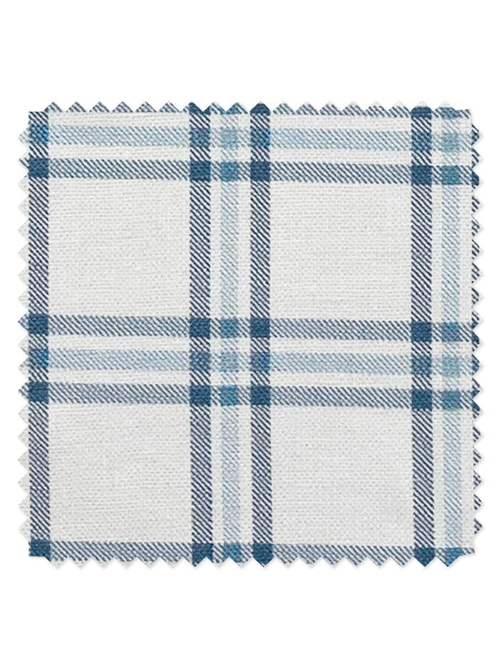 Rogers Plaid' Linen Fabric by Nathan Turner - Blue