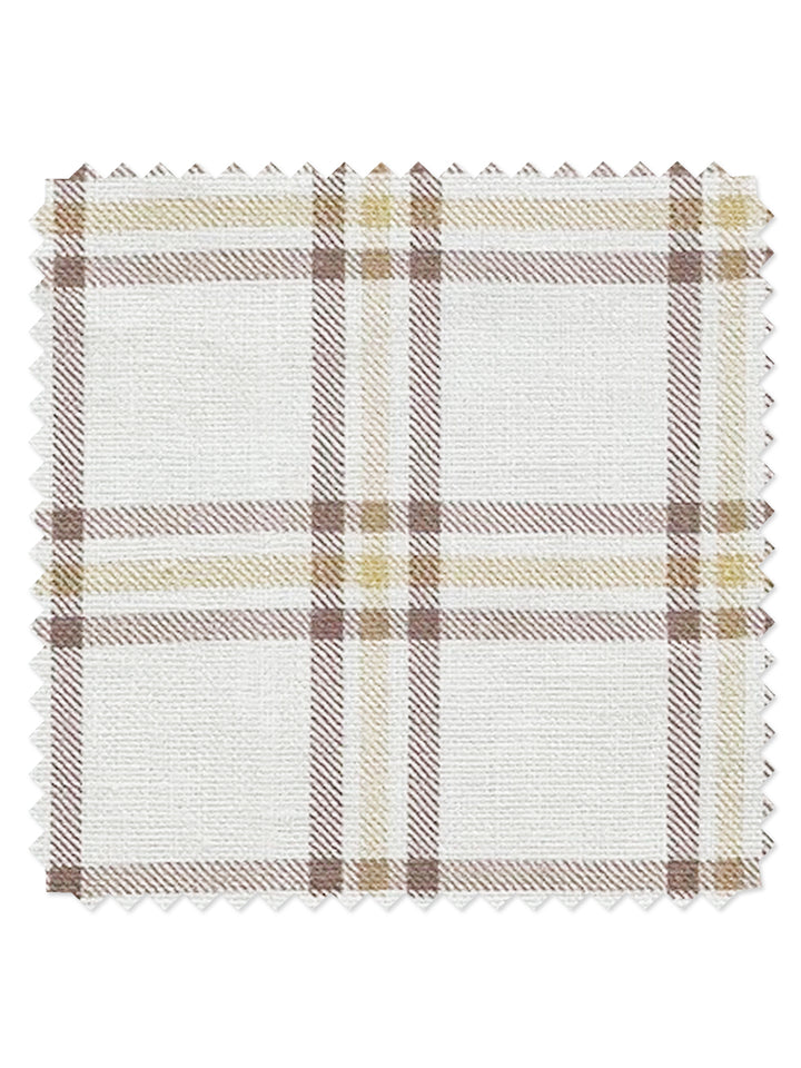 rodgers plaid linen fabric by nathan turner brown gold