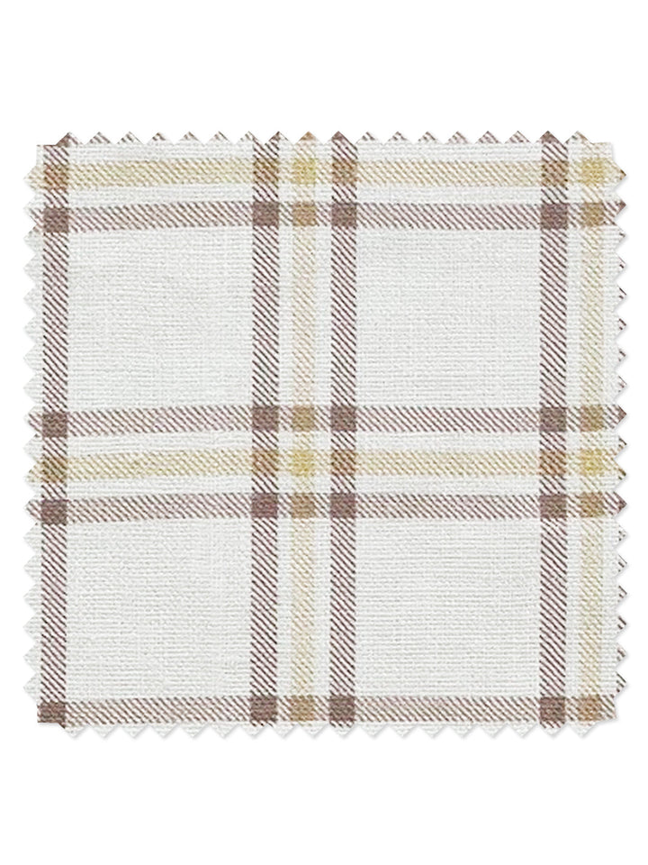 rodgers plaid linen fabric by nathan turner brown gold
