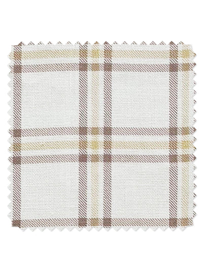 'Rogers Plaid' Linen Fabric by Nathan Turner - Brown Gold