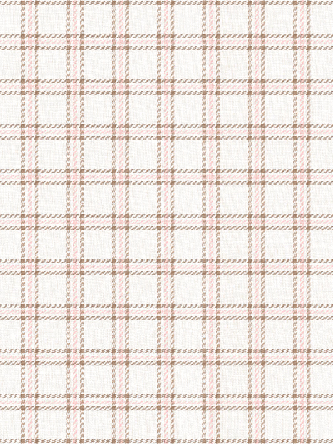 'Rogers Plaid' Linen Fabric by Nathan Turner - Brown Pink