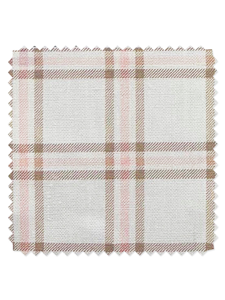 rodgers plaid linen fabric by nathan turner brown pink
