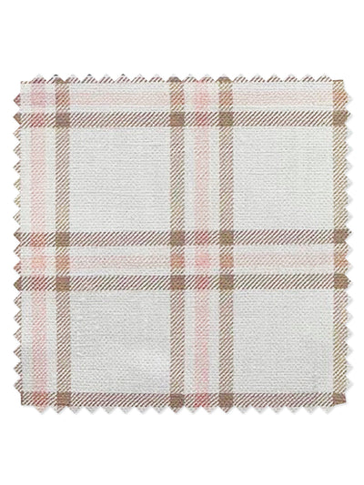 'Rogers Plaid' Linen Fabric by Nathan Turner - Brown Pink