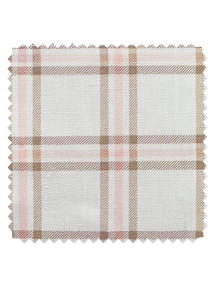 Rogers Plaid' Linen Fabric by Nathan Turner - Brown Pink