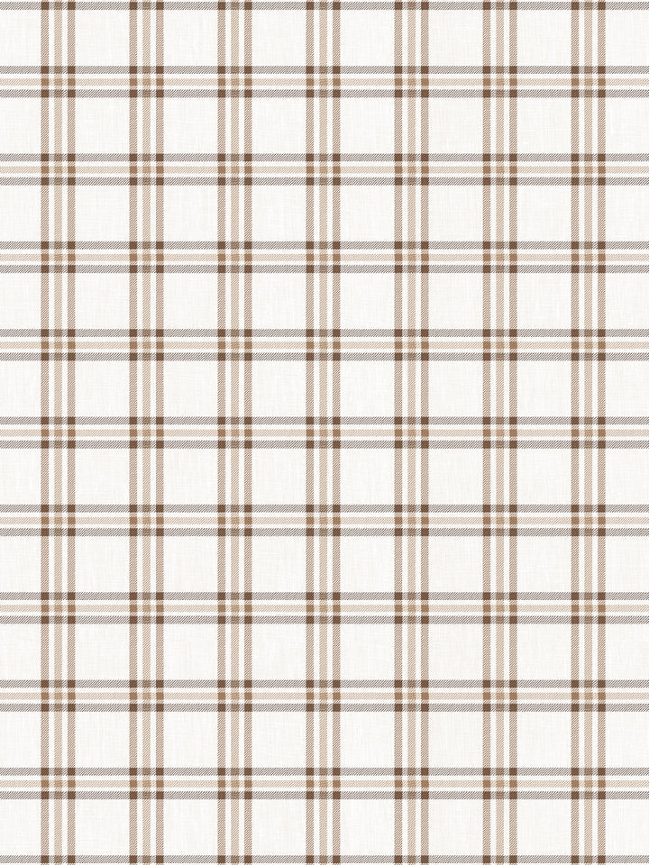 rodgers plaid linen fabric by nathan turner brown