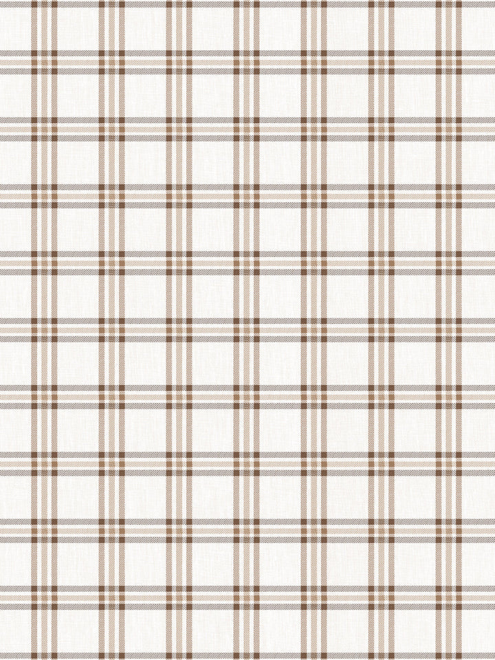 rodgers plaid linen fabric by nathan turner brown