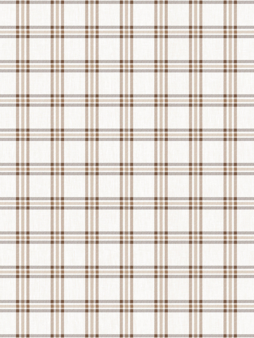 'Rogers Plaid' Linen Fabric by Nathan Turner - Brown