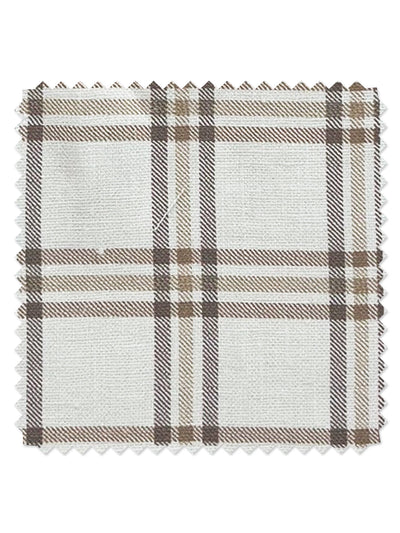 'Rogers Plaid' Linen Fabric by Nathan Turner - Brown