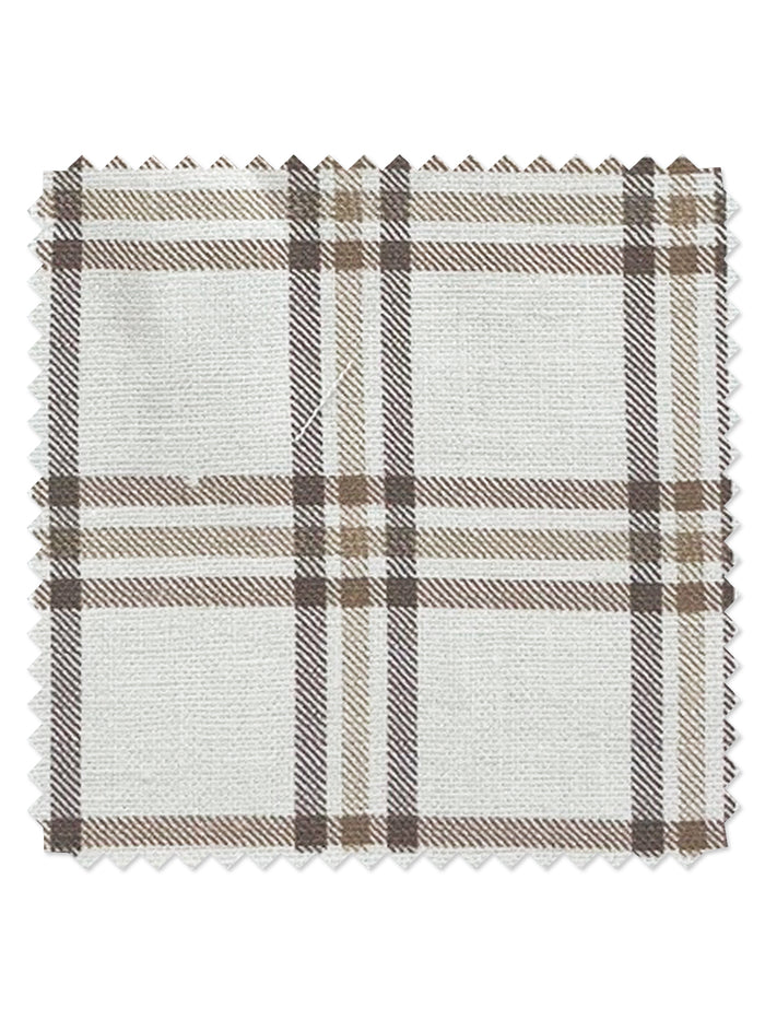 Rogers Plaid' Linen Fabric by Nathan Turner - Brown