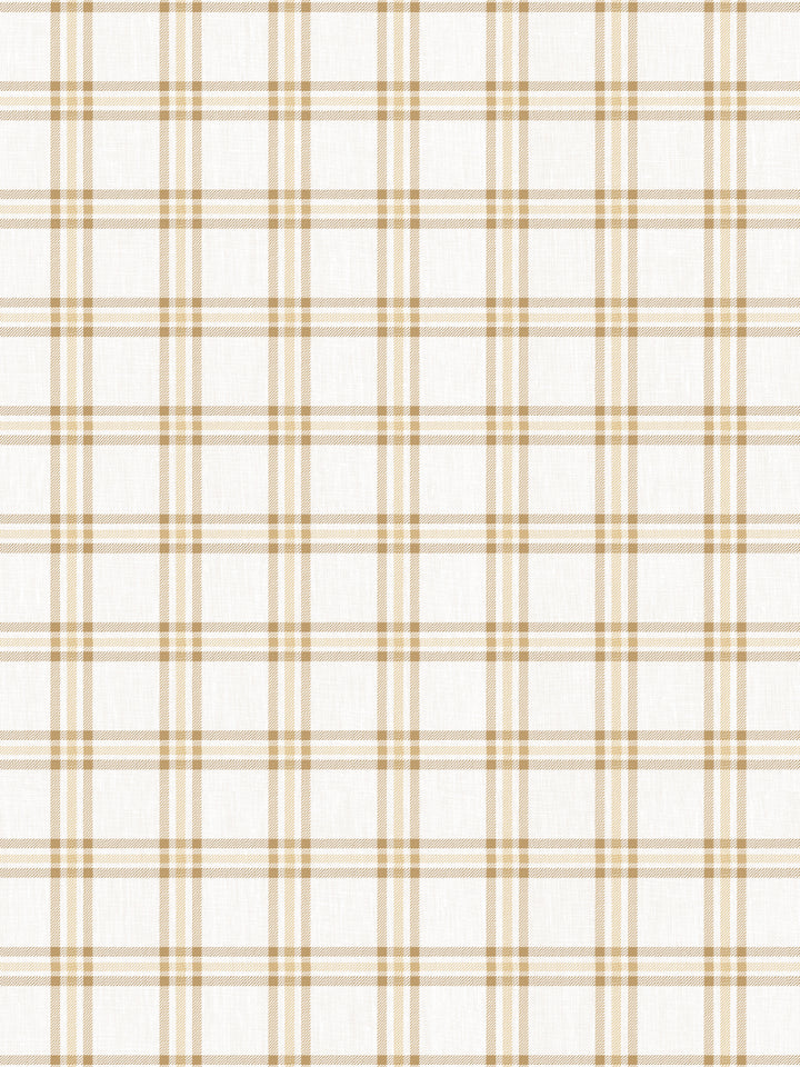 rodgers plaid linen fabric by nathan turner gold