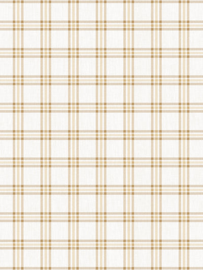 'Rogers Plaid' Linen Fabric by Nathan Turner - Gold