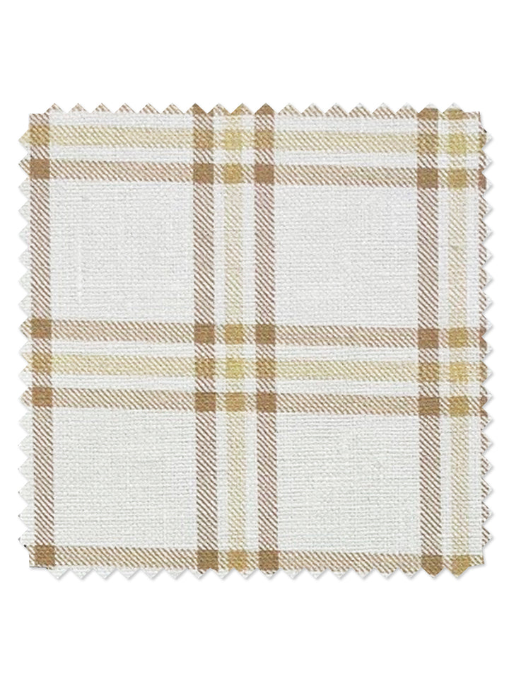 rodgers plaid linen fabric by nathan turner gold