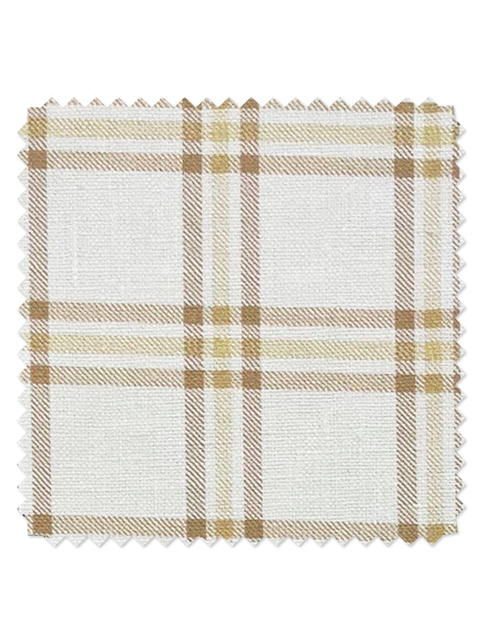 Rogers Plaid' Linen Fabric by Nathan Turner - Gold
