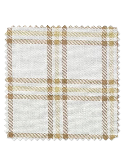 'Rogers Plaid' Linen Fabric by Nathan Turner - Gold